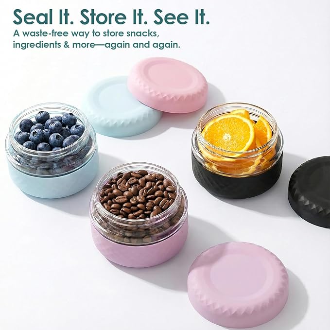 4 Pack 16 oz Glass Lunch Bowl Containers with Lids | Leak & Spill Proof, BPA-Free, Microwave & Dishwasher Safe