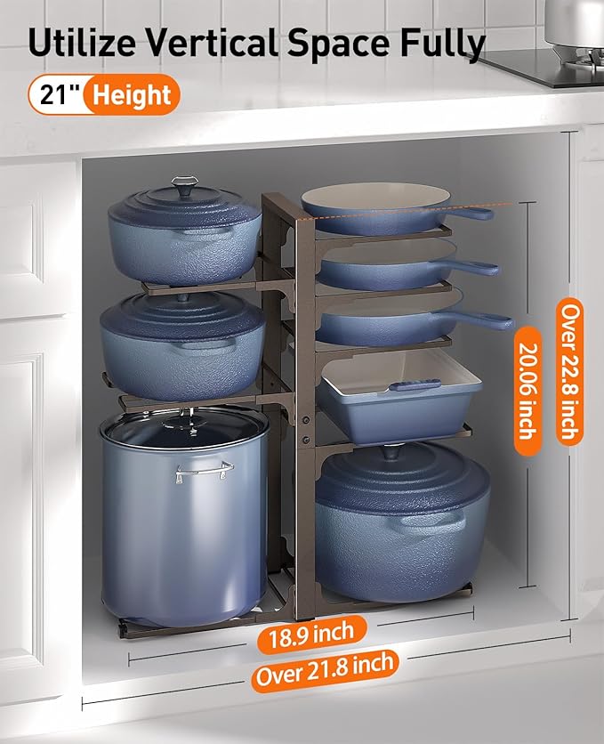 Pots and Pans Organizer under Cabinet, Bronze