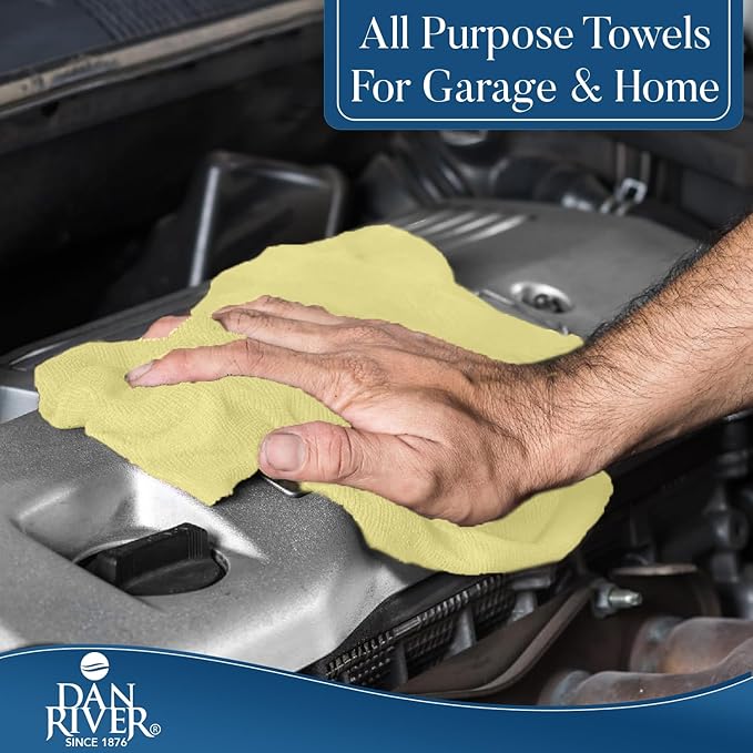 DAN RIVER Microfiber Cleaning Cloth Roll - 30 Pack,12x12 Inch Reusable Tear Away Lint-Free Cloth for Kitchen, Car and Home -Streak-Free Towels for Dusting, Glass, Electronics & Dish Cleaning (Yellow)