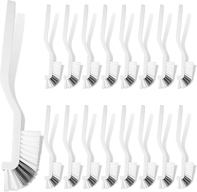 Yinkin 24 Pcs Kitchen Scrub Brush Bulk Sink Bathroom Edge Corner Cleaning Brush Right Angle Mini for Grout Household Dishwasher Tile Lines Window Track Deep Cleaning with Stiff Bristles