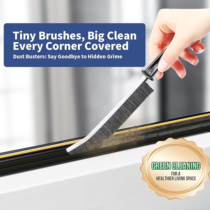 Crevice Cleaning Brush, Hard-Bristled Gap Scrub Brush, Toilet Gap Cleaning Brush Tool, for Scrub Small Spaces, Kitchen, Bathroom, Corner, Grout, Sink, Window Tracks, Hinges, 3pcs