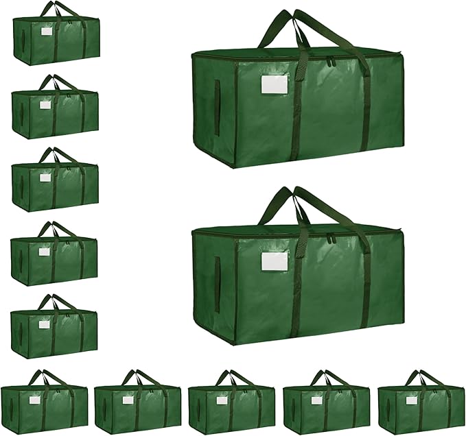 12 Pack-Extra Large Heavy Duty Moving Bags, Olive green