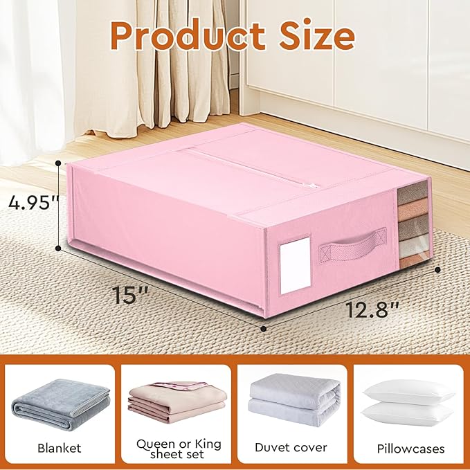 8 Pack Bed Sheet Closet Organizers and Storage, Pink