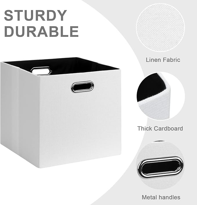 Fabric Storage Cubes, 13x13 Collapsible Storage Bins with Dual Handles