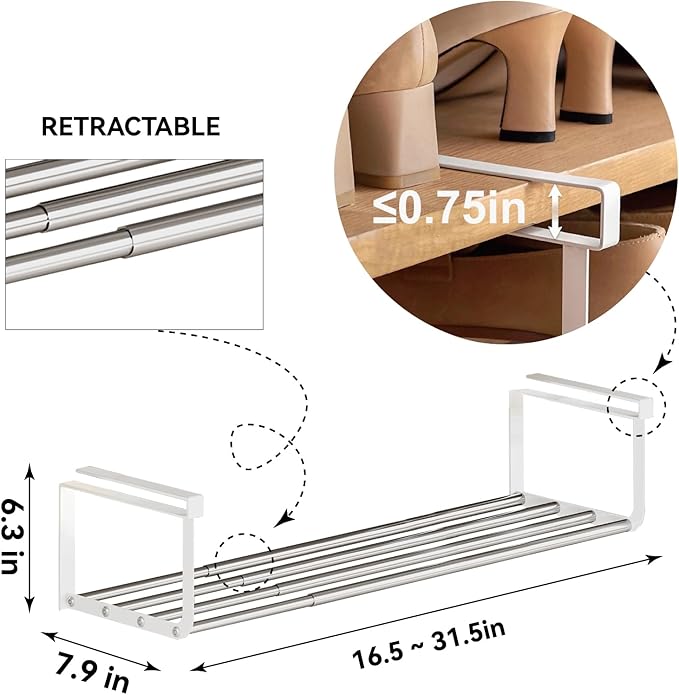 Expandable Shoe Rack Organizer, Stainless,4Pcs