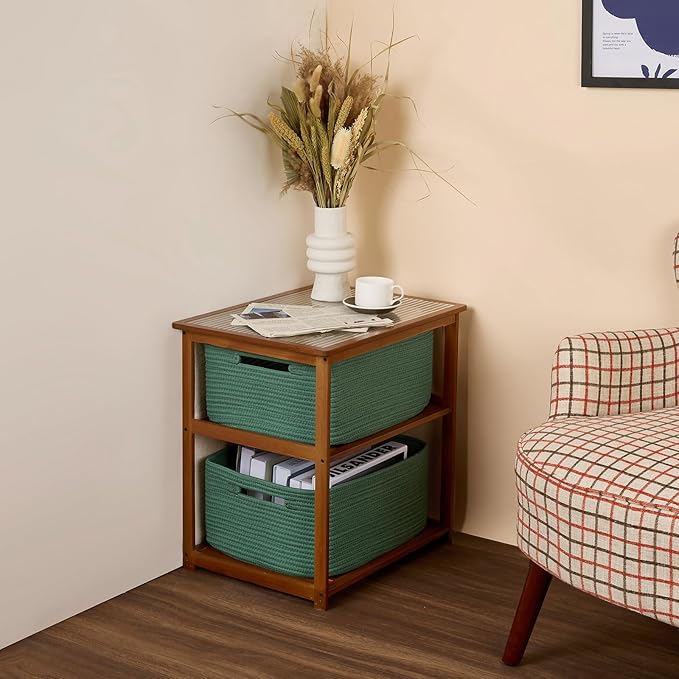 Large Storage Baskets for Organizing, 4 Packs Green