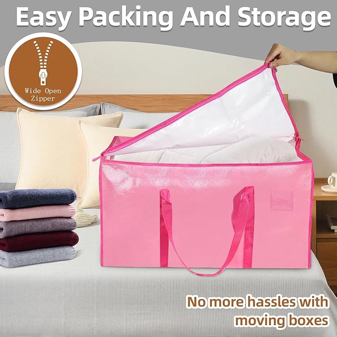 16 Pack-Extra Large Heavy Duty Moving Bags, Pink
