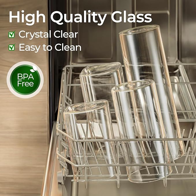 ComSaf 1.7 Qt Glass Storage Containers with Lids, Glass Jars with Lids, Clear Food Storage Jar, Round Canister Set of 3