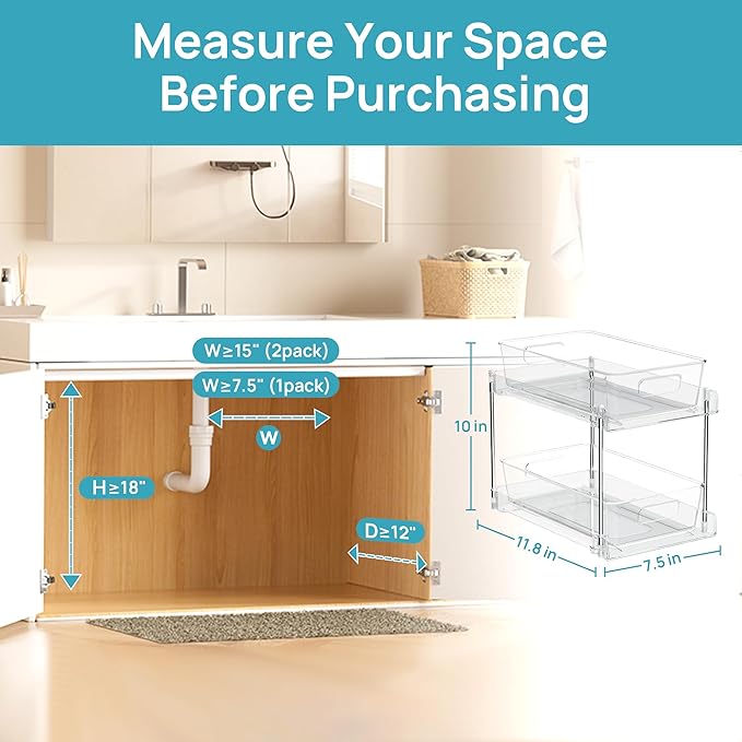 2 Tier Bathroom Storage Organizer