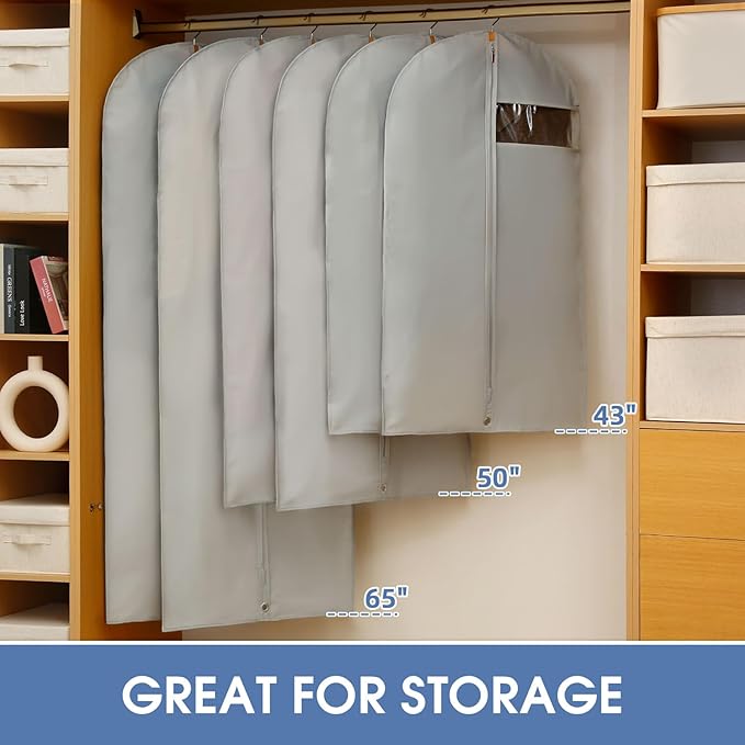 50" Garment Bag, Mens Suit Bags for Closet Storage and Travel