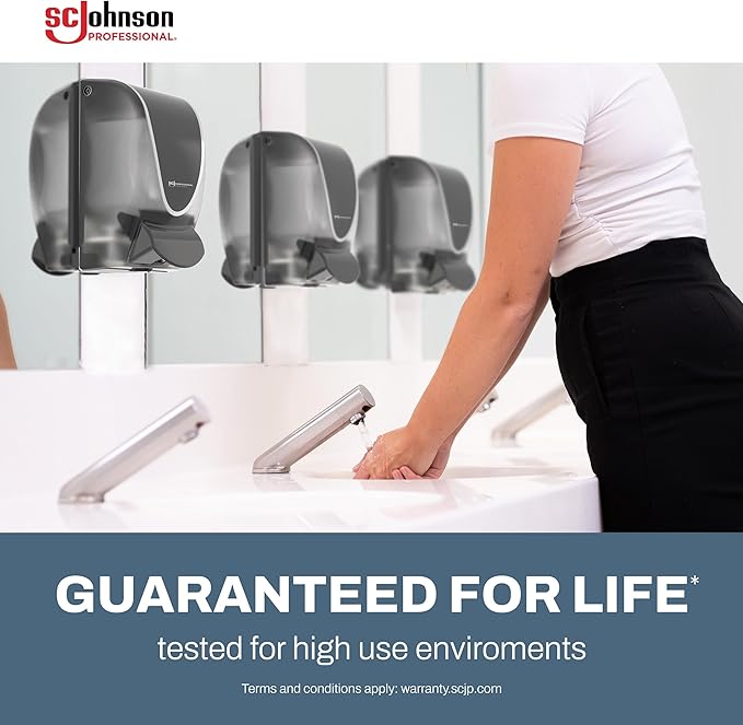 SC Johnson Professional Clear FOAM Dispenser and Refill Starter Kit, Wall Mount Soap Dispenser for Hand Soap, 1 Refresh Clear FOAM Hand Wash, 1 Liter Cartridge, 33.8 fl. oz., for Professional Use Only