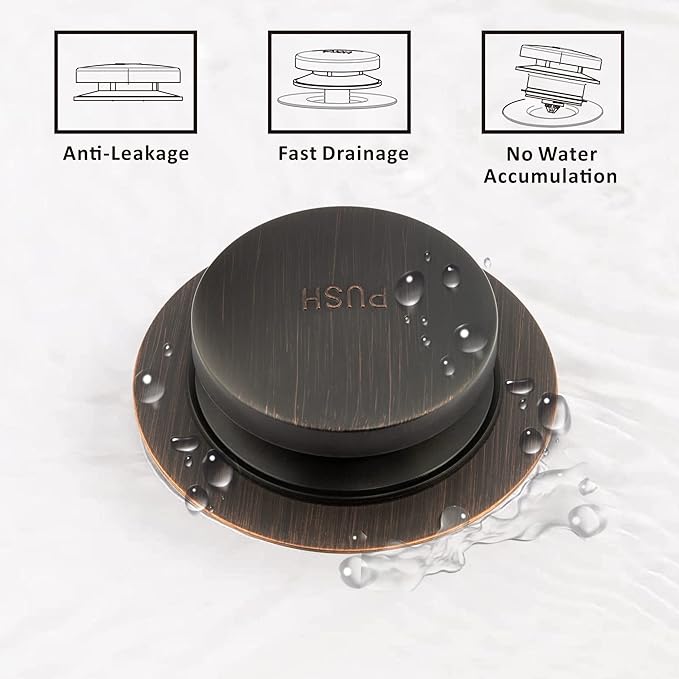 Artiwell Universal Tip Toe Bath Drain Stopper and Cover, Bathtub Drain Stopper, Replaces Lift and Turn, Tip-Toe and Trip Lever drains for Tub, EZ Installation and Clearing (Oil Rubbed Bronze)