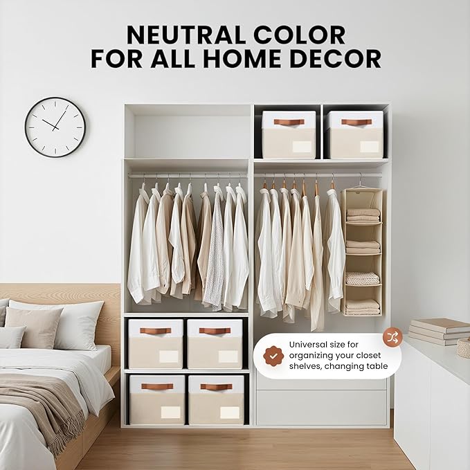 4 Pack Large Closet Storage Baskets for Shelves