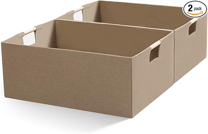 Foldable Fabric Storage Cubes, Coffee Color 2 Pack