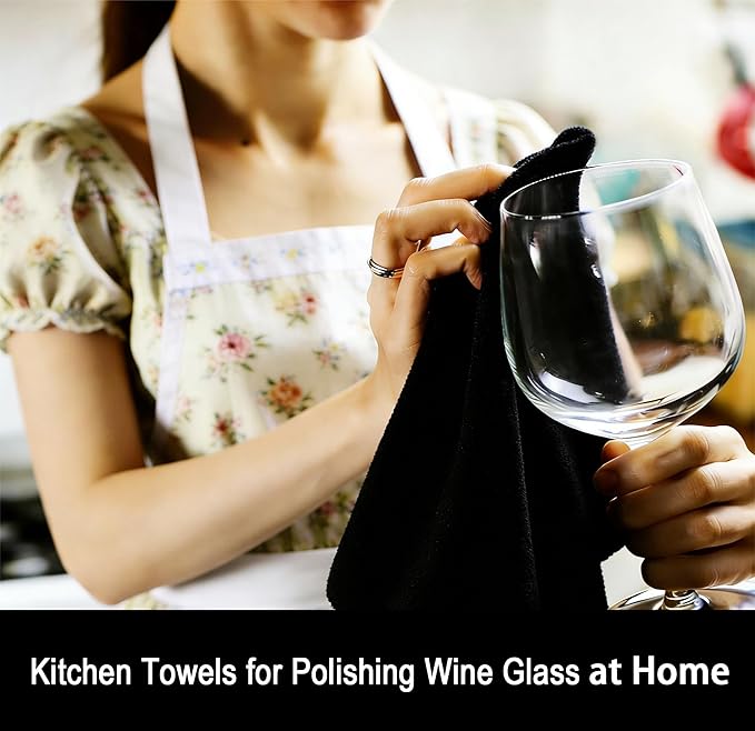 Wine Glass Polishing Cloth Microfiber Cleaning Cloths Kitchen Towels Glassware Glasses Cups Lint Free Streak Free Spotless Shine