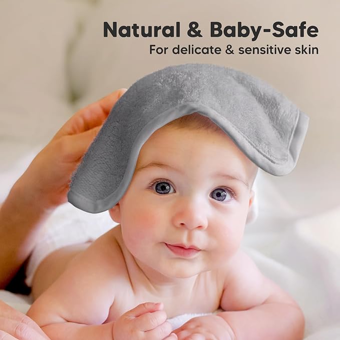 6-Pack Baby Washcloths – Soft Absorbent Viscose from Bamboo Washcloths for Face, Body, Baby Towels for Newborn, Kids, Toddlers, Infant, Gentle on Sensitive Skin, 10x10 Reusable Face Towels (Cool Gray)