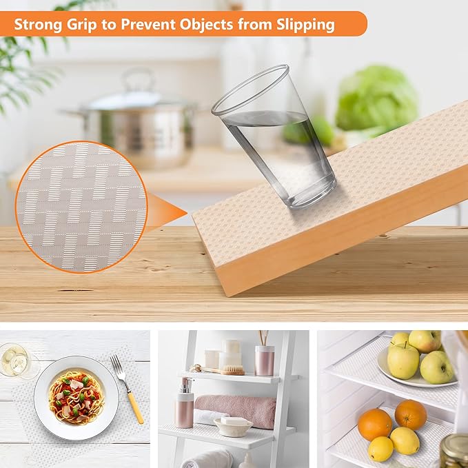 Shelf Liners for Kitchen Cabinets Refrigerator Liners Waterproof Kitchen Cupboard Liner Durable Plastic Drawer Mats EVA Material Non Adhesive Fridge Liner for Shelves - Clear 11.8 x 59 Inches