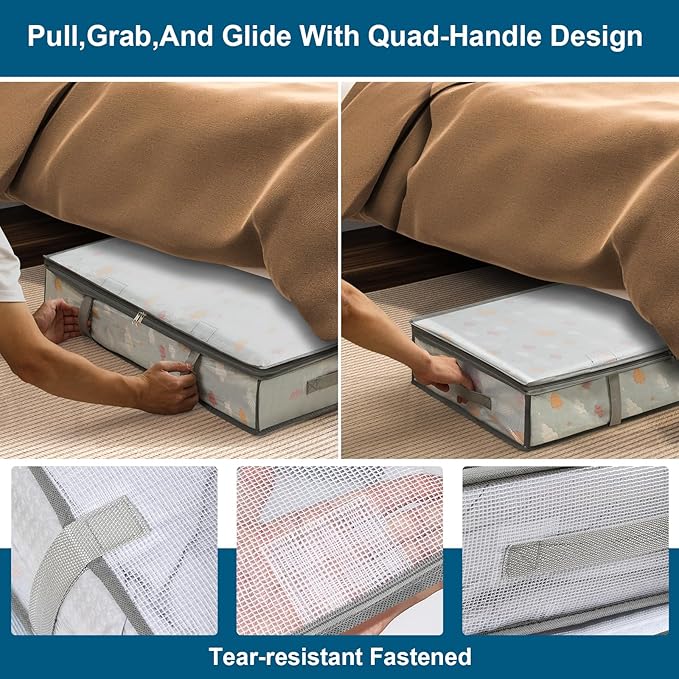 2 Pack Under Bed Storage Containers Bins