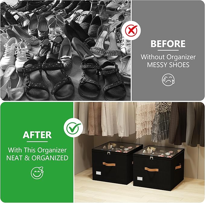 Shoe Organizer for Closet, Black