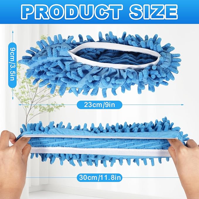 Mop Slippers Shoes 5 Pairs (10 Pieces) - Microfiber Cleaning House Mop Slippers, Floor Cleaning Tools Shoe Cover, Soft Machine Washable Reusable Microfiber Foot Socks for House Kitchen Office