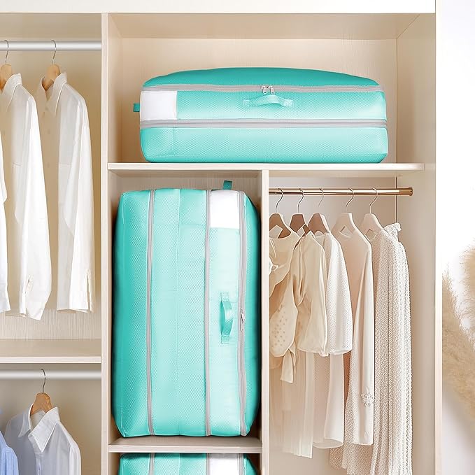 Comforter Storage Bag - Large Capacity Bedding Storage Bags Ultra Space Saving Self Compression Organizer