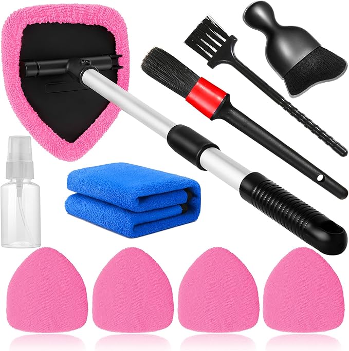 Qydipclin 10pc Window Cleaning Kit - Pink