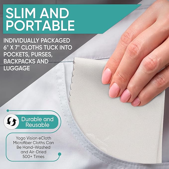 Microfiber Cleaning Cloth 12-Pack Individualy Packed (6"x 7") Glasses Cleaning Cloths for Eyeglasses Phone Computer Screen Laptop Camera Lenses (12 Black)