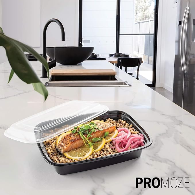 50-Pack Reusable Meal Prep Containers Microwave Safe Food Storage Containers with Lids, 28 oz