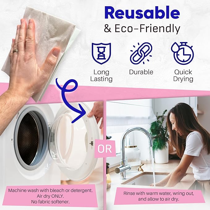Zezo-Fiber Microfiber Cleaning Cloth - Highly Absorbent Premium Towels for Cars, Kitchen, Glass, and Automotive Surfaces Soft Lint-Free Reusable Multipurpose Cleaning Rags,11 Pack