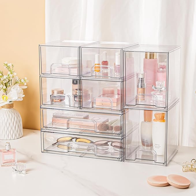 Stackable Storage Drawers Set of 8