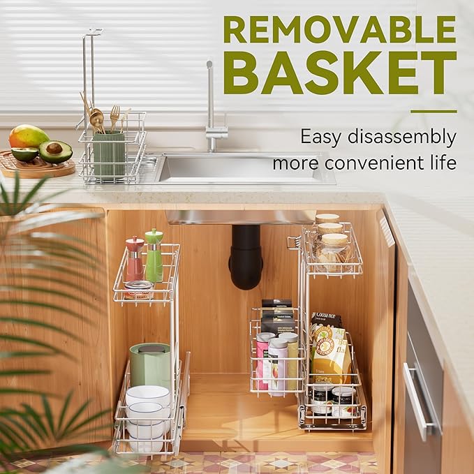 2 Tier Under Sink Organizer 11" W X18 D