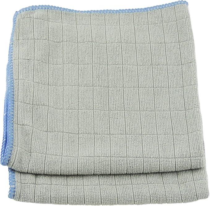 Unger 12” x 12” Microfiber Glass and Mirror Cloths, 2 Pack, Wet and Dry Cleaning Towels, Reusable Supplies, Window Cleaner Polishing Cloth with Streak-Free Results