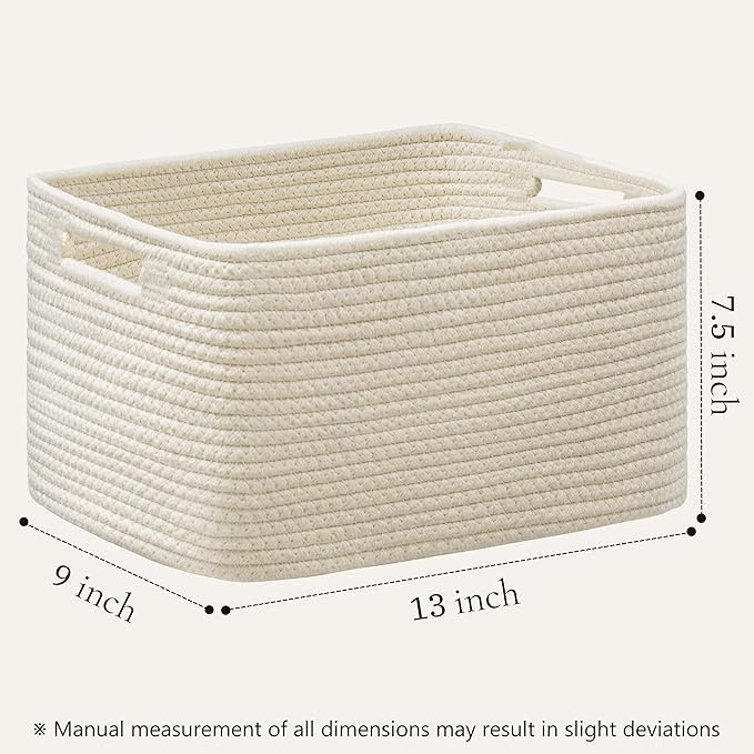 4 Pack Storage Baskets for Shelves, Baskets for Organizing, Beige