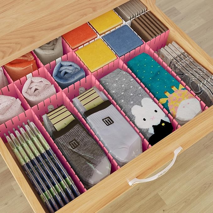 Albad Plastic Drawer Dividers (8) - Organizer for Kitchen, Bathroom, Bedroom