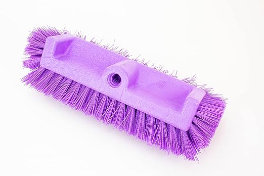 SPARTA Multi-Level Tile Scrub Brush 12" Wide Brush Head, Heavy-Duty Tile Cleaning Brush with End Bristles for Commercial Tiles, Tubs and Floor, Plastic, 12 Inches, Purple