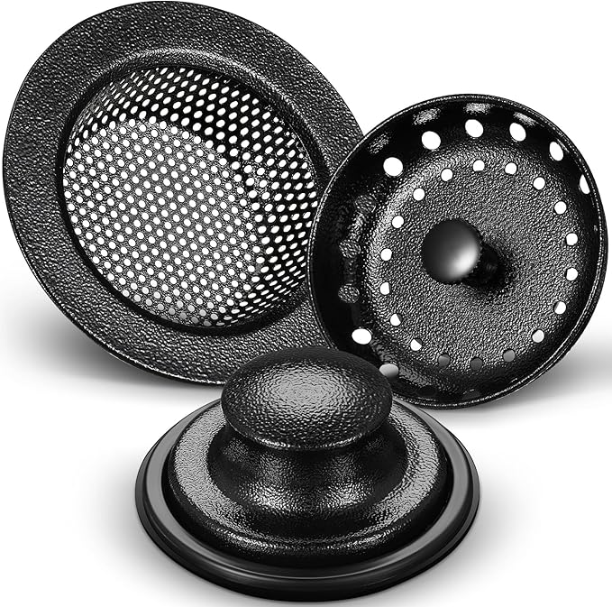 Mudder 3 Pcs Kitchen Sink Strainer & Stopper - Stainless Steel