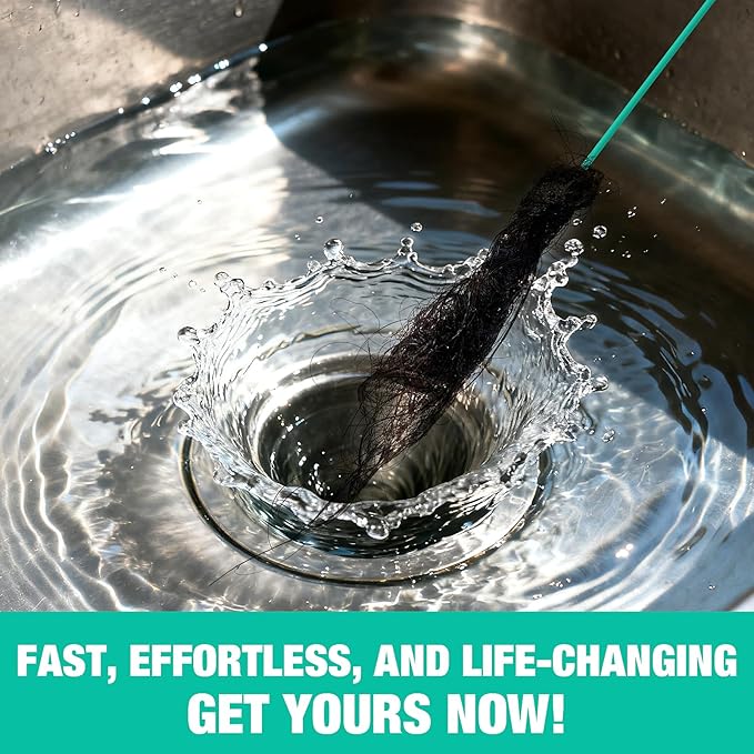 Rotating Handle Drain Snake - 40 Inch Steel Wire Hair Drain Clog Remover, Heavy Duty Flexible Plumbing Snake for Shower, Sink, Toilet