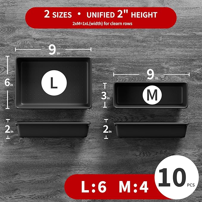 10 PCS Tool Box Drawer Organizers