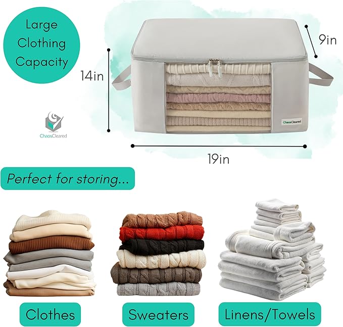 2 Pack Clothing Storage Bags Clothes Organizer folding fabric bags for sweaters