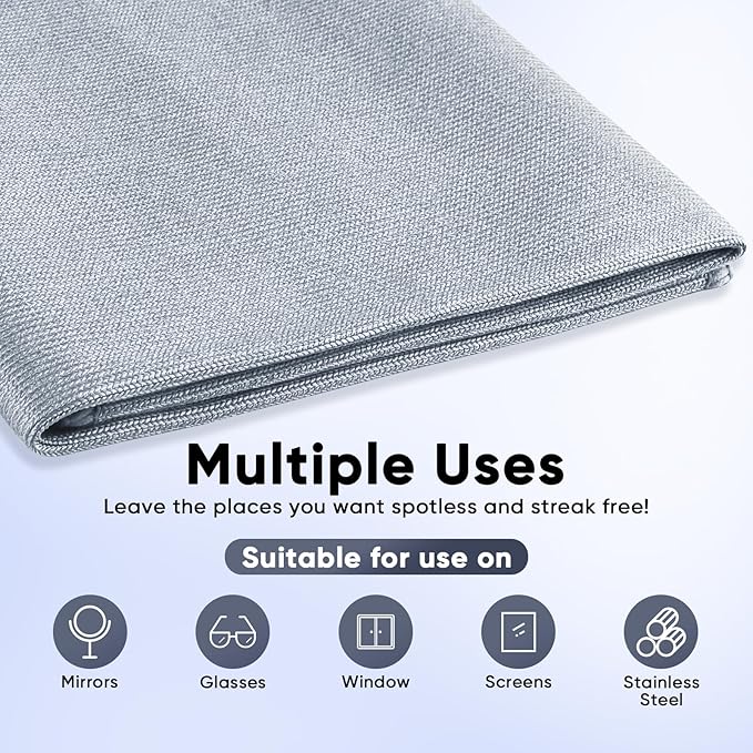 HOMEXCEL Microfiber Glass Cleaning Cloth 12 PK, Lint Free Streak Free, Reusable Magic Cleaning Cloth for Cleaning Windows, Glasses, Mirrors, Screens