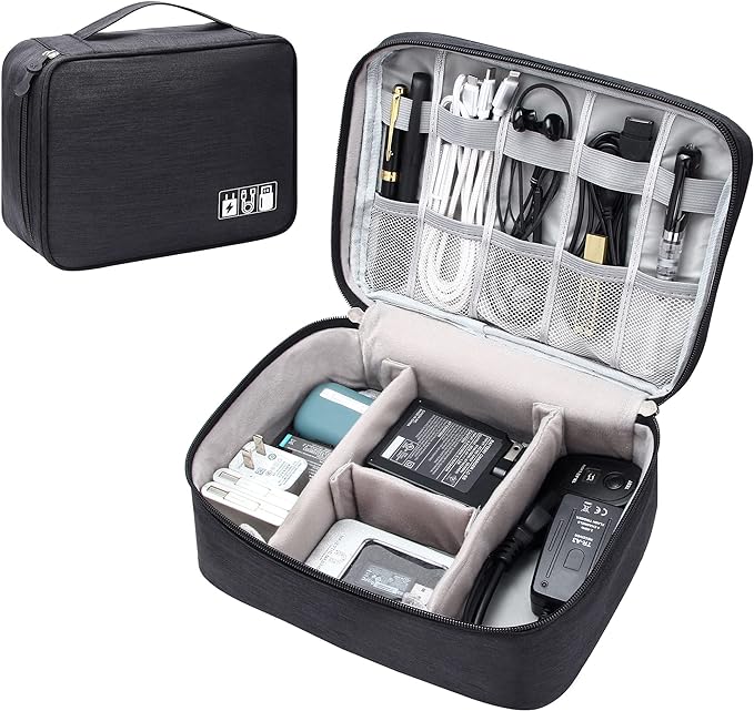 SELLYFELLY Electronics Organizer Travel Universal Cable Organizer Bag Waterproof Electronics Accessories Storage Cases for Cable, Charger, Phone, USB, SD Card, Hard Drives, Power Bank, Cords