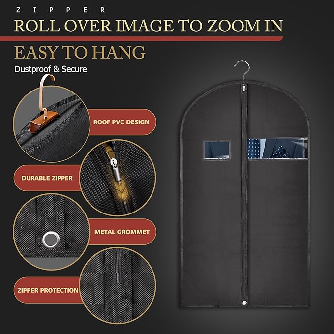 10 Pack 40-inch Garment Bags for Travel