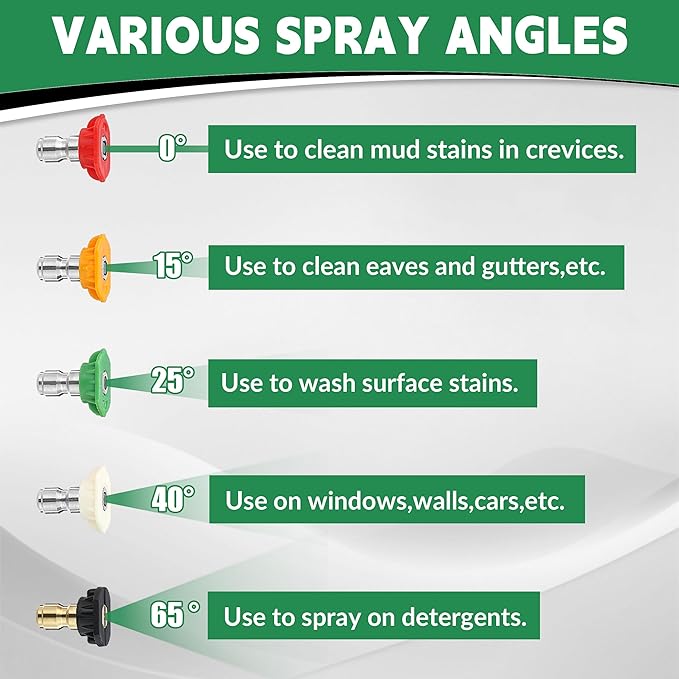 M MINGLE Pressure Washer Extension Wand 120 Inch, Stainless Steel Power Washer Lance with Threaded Connection, Custom Reverse Trigger Gun, 5 Nozzles, 30°/90°/120° Curved Rods, 4000 PSI