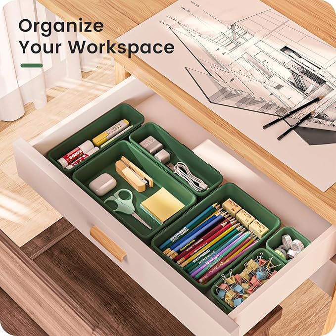 【Military Grade】A-LuGei Drawer Organizer,【𝟱𝗦𝗶𝘇𝗲】Makeup organizer,【Holds 177 Items】Bathroom Organizers and Storage,Organization and Storage