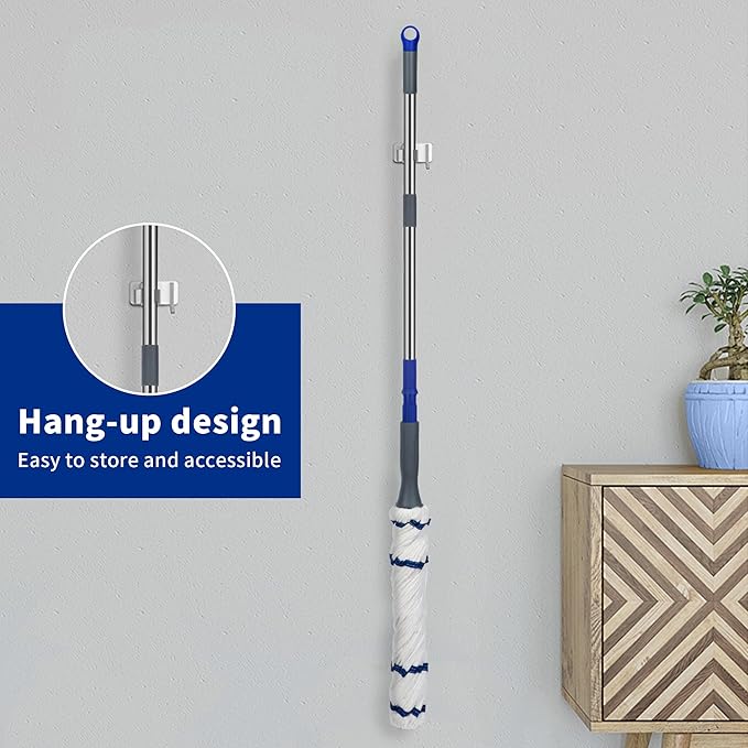 Silkyhose Self-Wringing Twist Mop Cotton Rotating Dry & Wet Mops with 2 Reusable Heads for Floor Cleaning Kitchen Bathroom Hardwood Vinyl Tile Laminate Household Office (White Style 2)