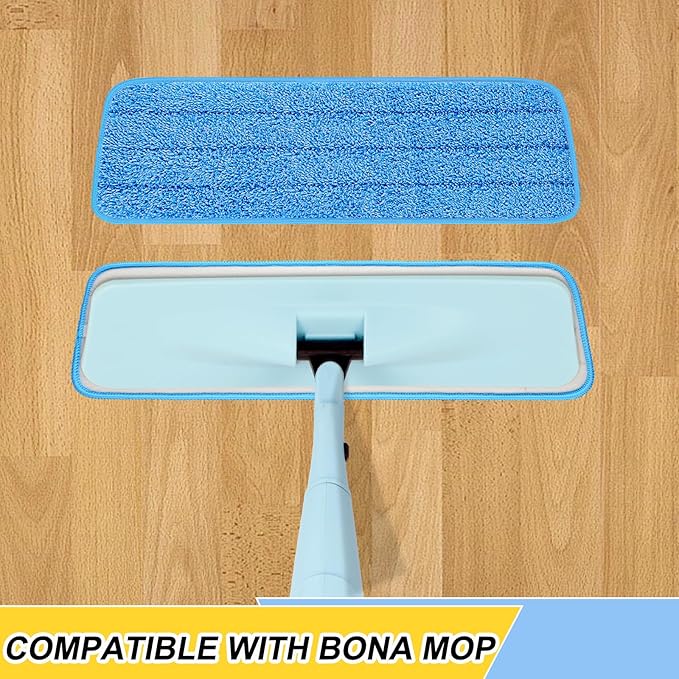 16.5 inch Reusable Mop Pads Microfiber Spray Mop Replacement Heads for Wet/Dry Mops Compatible with Bona Floor Care System (5 Pack)