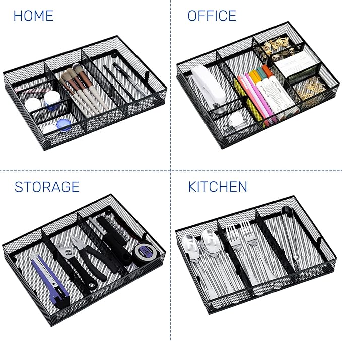 Desk Drawer Organizer with 6 Adjustable Dividers
