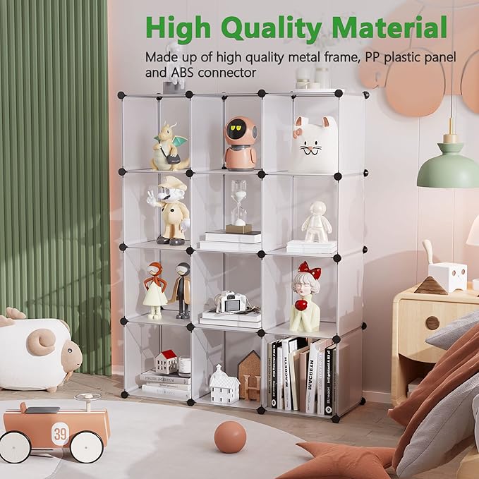 Cube Storage Organizer, 12-Cube Closet Cabinet Organizer, DIY Cube Shelf
