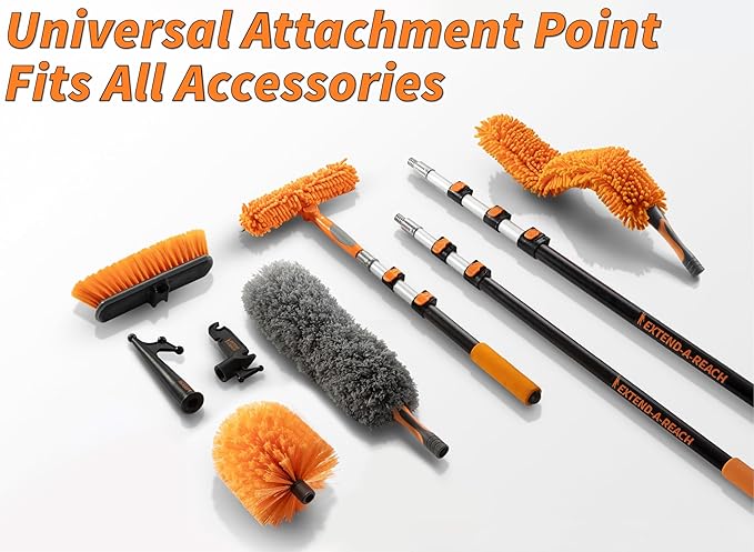High Reach Duster Kit - 20ft, 4-12ft Pole, Dusting & Window Cleaning
