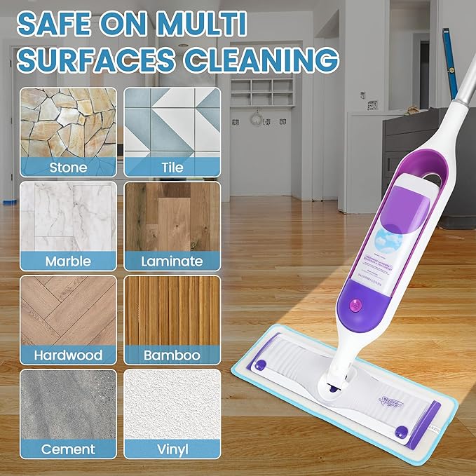 12 Pack Reusable Microfiber Mop Pads Compatible with Swiffer PowerMop, Machine Washable Replacement Pads for 13"-15" Spray Mop, Dry Wet Mopping Cloths Compatible with Multiple Floor Types
